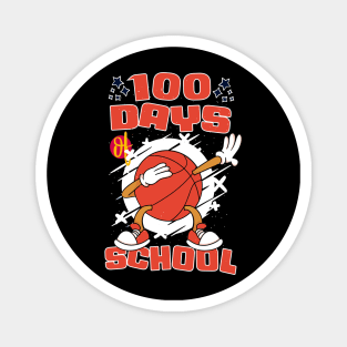 100 days of school featuring a dabbing basketball #2 Magnet